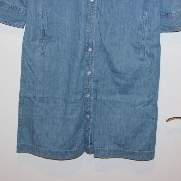 Talbots Blue 100% Cotton Blend Button Down Denim Shirt Dress Women's Size 4 - Picture 3 of 12